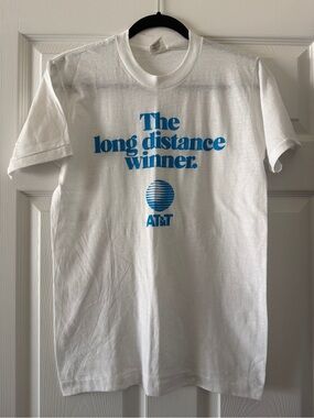 Signal White Vintage "AT&T: The long distance winner." Graphic Tee